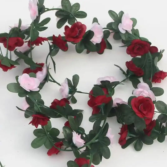 250cm Artificial Rose Garland – Colorful Fake Flower Vine for Wedding, Home & Christmas Decor