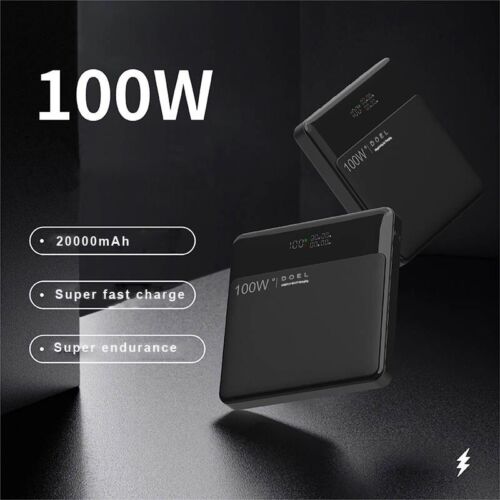 100W Laptop Power Bank, USB-C Portable 20000mAh – Carbon Series