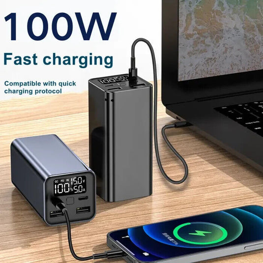 100W 20000mAh USB-C Laptop Power Bank – Black