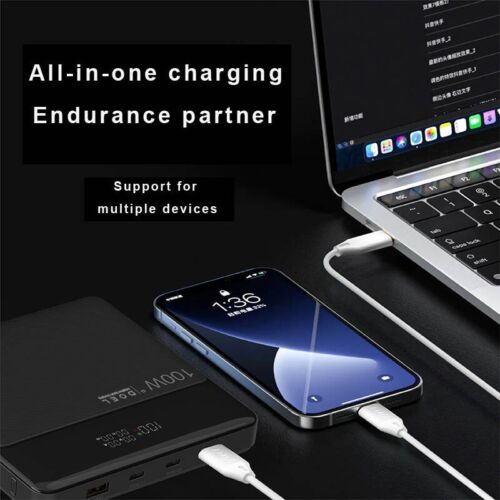 100W Laptop Power Bank, USB-C Portable 20000mAh – Carbon Series