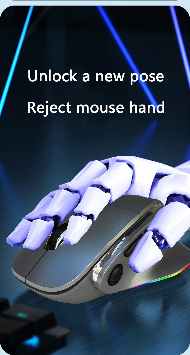 DOEL Ergonomic Gaming Bluetooth 2.4G USB Wireless Multiconnects Mouse with RGB On/Off