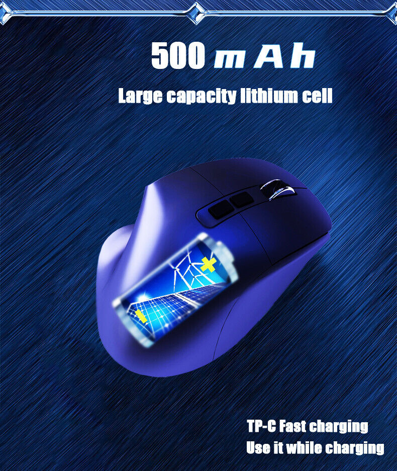 DOEL Ergonomic Gaming Bluetooth 2.4G USB Wireless Multiconnects Mouse with RGB On/Off
