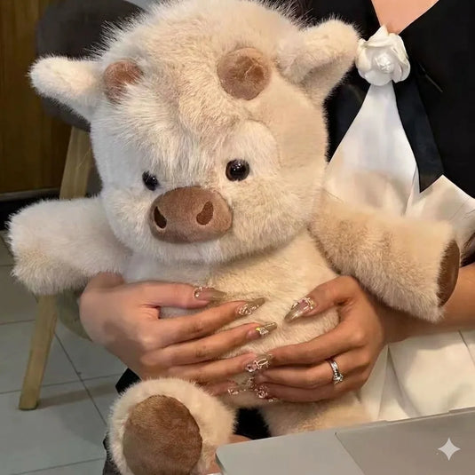 Soft Calf Pig Stuffed Animal Plush Toy Cute Animated Stuffed Animal Pillow Creative Running Pig Plush Toy Gift 17.7inch