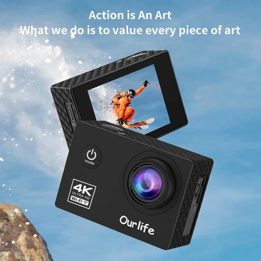 Christmas Outdoor Skiing 4K WiFi Action Camera Video Recording 4K/30FPS 2.0"170D Underwater Waterproof Sports Camera Helmet