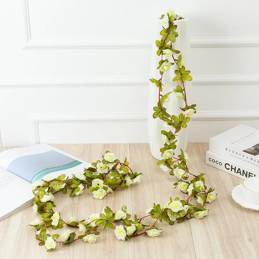 250cm Artificial Rose Garland – Colorful Fake Flower Vine for Wedding, Home & Christmas Decor