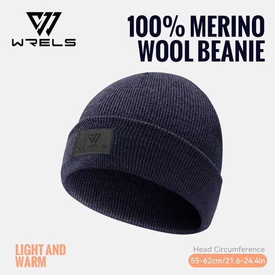 WRELS 100% Merino Wool Beanie Warm Winter Hat  Unisex Beanie Casual Beanie Breathable Wool Watch Cap Lightweight Thermal Hat