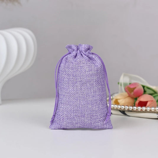 10pcs Natural Burlap Drawstring Bags Gift Packaging Bags Candy Snack Bag for Holiday Wedding Party Birthday Jewelry Pouches