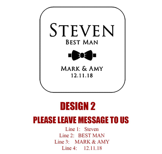 Personalized Wooden Cufflinks for Groomsmen | Custom Engraved Wedding Gift for Best Man, Dad & Groom