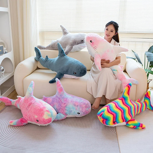 140CM Big Soft Simulation Cute Shark Plush Toys Kawaii Stuffed Kids Children Boys Girls Lovely Animal Pillow for Birthday Gifts