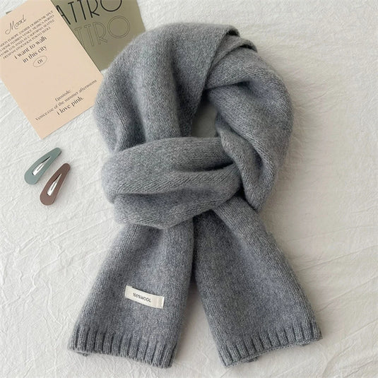 1pc 100% Wool Knit Solid color Long Scarf Women Men Fashion Comfortable All season Winter Autumn Warm Daily use Outdoor