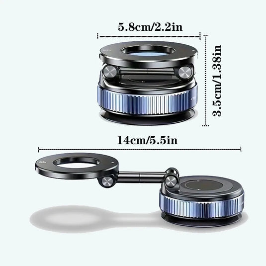 360° Foldable Magnetic Phone Holder – Suction Mount for Car Dashboard, Desk & Gym