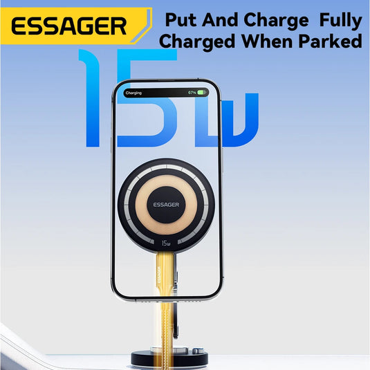 Essager 15W Magnetic Wireless Car Charger & Phone Holder – MagSafe Compatible for iPhone 15/14/13