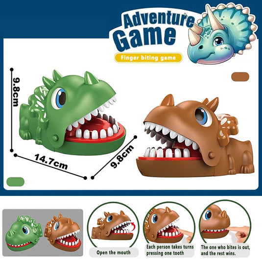 Biting Finger Dinosaur Prank Toy – Triceratops Crocodile Shark Parent-Child Game for Kids