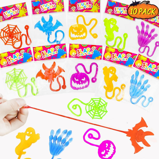 10Pcs Spider Web Elastic Sticky Stretchable Climbing Hand Novelty Toys for Kids Halloween Birthday Party Decorations Gifts