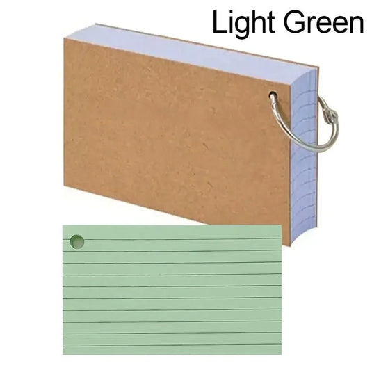 Kawai 50Pcs Binder Horizontal Line Memo Book Loose Leaf Index Cards Flash Cards Small Revision Cards for Study Office NotePads