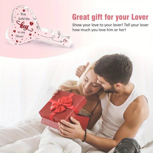 Valentines Day Gifts for Her Him, Key-shaped Plaque Gifts for Boyfriend Girlfriend, Valentines Gifts for Him Her, Birthday Gift