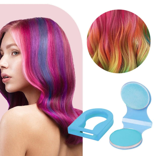 Temporary Hair Color Spray – 6 Color Disposable Hair Chalk Powder for Pastel Salon Styling