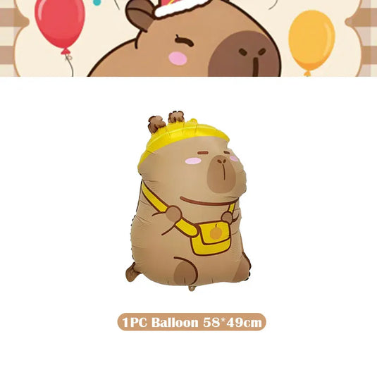 Capybara Decoration Birthday Party Pavors for Girls Capybara Tableware Set Cup Plate Balloons Gift Bags Happy Banner Supplies