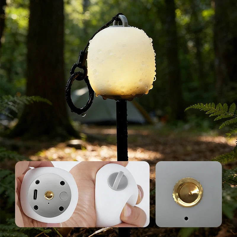 WESTTUNE Portable Camping Lantern Rechargeable LED Picnic Lamp MINI Egg-Shaped Squeeze Silicone Light for Outdoor Cozy Ambience