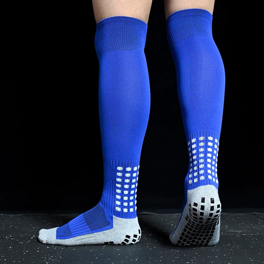 Men's Long Football Socks, Non-Slip Soccer Compression Socks, Breathable Knee High Athletic