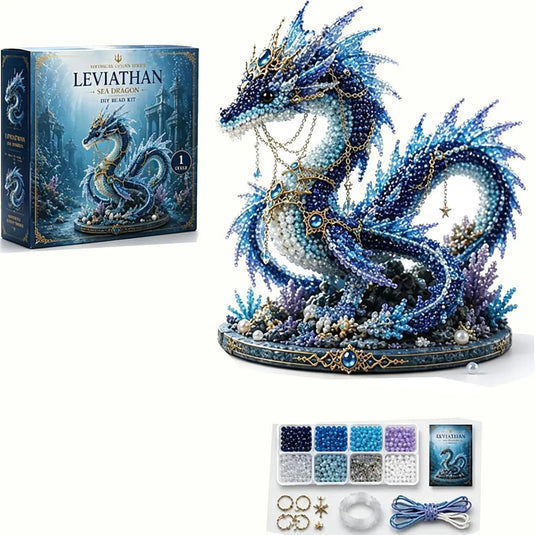 Mythical Ocean DIY Bead Kit for Beginners, 3D Beaded Animal Making Kit, Unique Sea Animal Designs, Glass Bead Embroidery Set