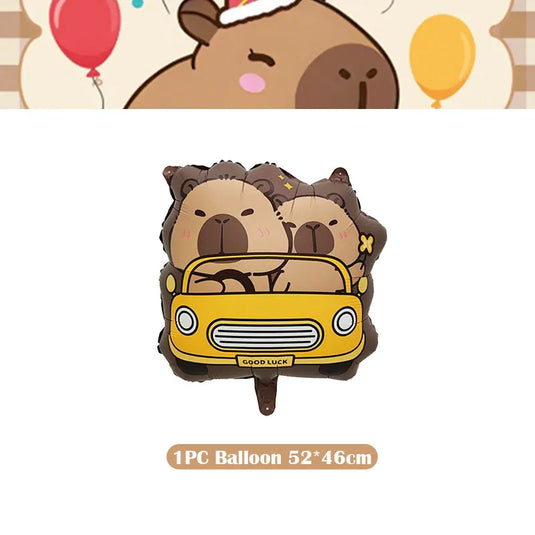 Capybara Decoration Birthday Party Pavors for Girls Capybara Tableware Set Cup Plate Balloons Gift Bags Happy Banner Supplies