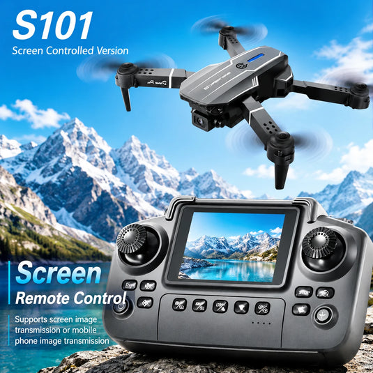 ZNLYRION 2.4Ghz RC Drone with HD Dual Camera Altitude Hold Path Planning Flight 3-Speed Adjustable Foldable Drone Toy