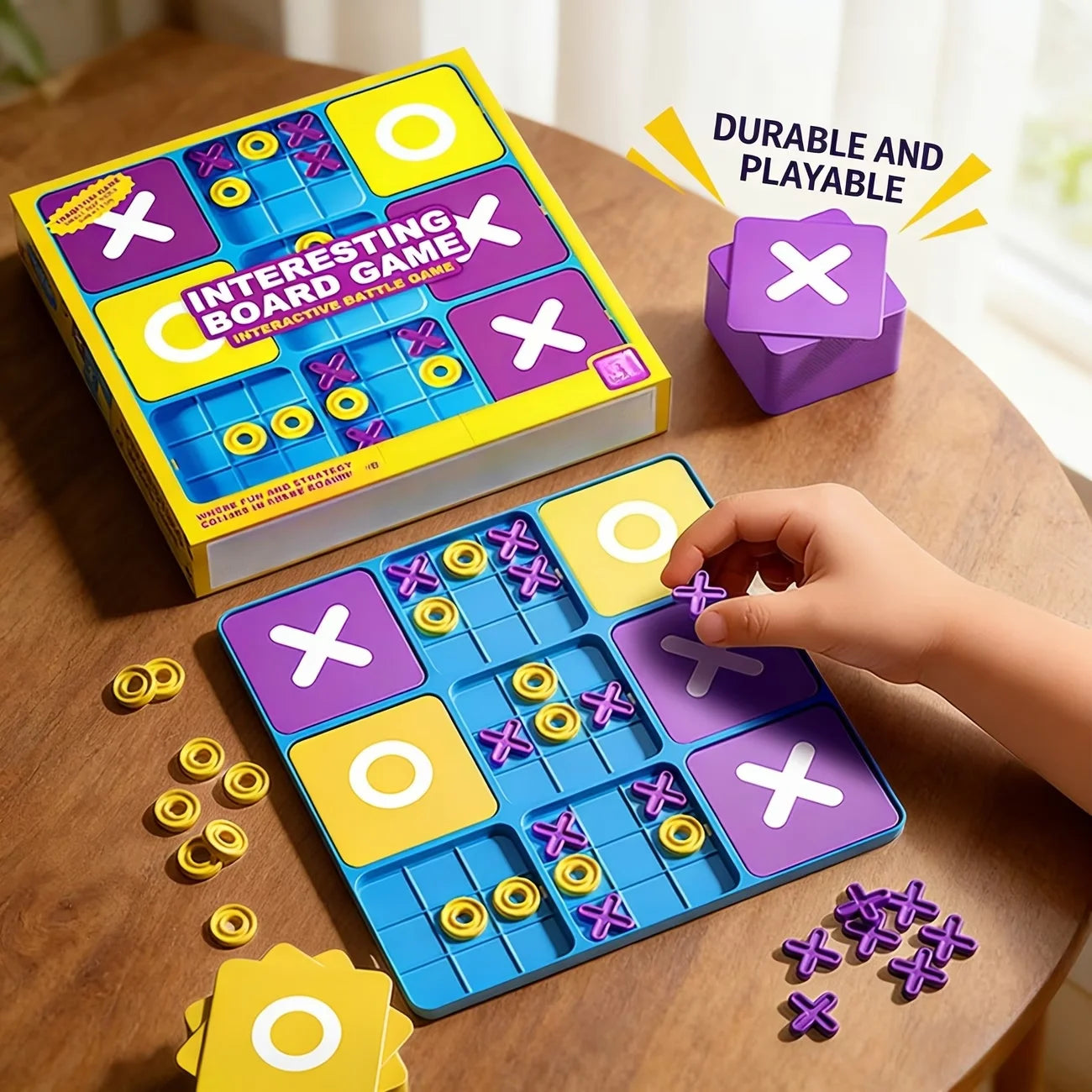 Strategic Upgraded Tic-Tac-Toe Game for Parties - Xs Vs O' Board Game for Boys, Girls, And Families