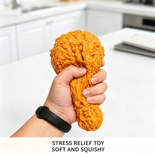 Realistic Fried Chicken Leg Squishy Toy Soft Simulation Drumstick Fake Food Craft Christmas Birthday Party Favors Goody Bag Fillers Funny Miniature Desktop Display Ornament Gag Gift for Kids