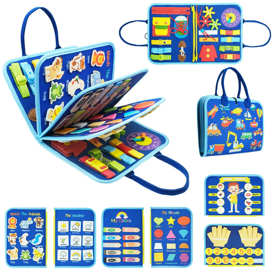 Montessori Toddler Busy Board – Autism Sensory & Life Skills Educational Activity Toy for Kids