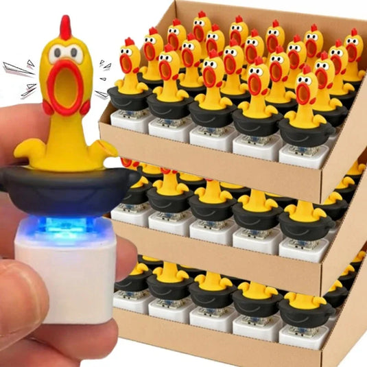 1/2/3/4PCS Funny Screaming Chicken Keychain Sound Light Press Button Stress Relief Fidget Toy Cute Bag Pendant Novelty Gift