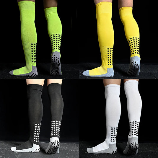 Men's Long Football Socks, Non-Slip Soccer Compression Socks, Breathable Knee High Athletic