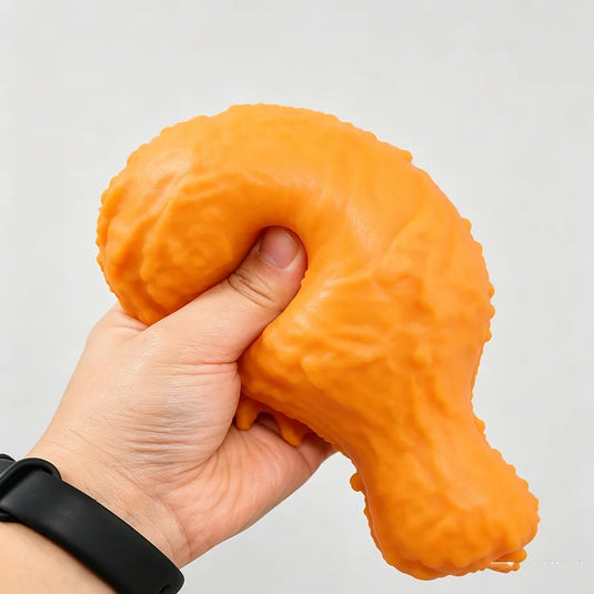 Realistic Fried Chicken Leg Squishy Toy Soft Simulation Drumstick Fake Food Craft Christmas Birthday Party Favors Goody Bag Fillers Funny Miniature Desktop Display Ornament Gag Gift for Kids