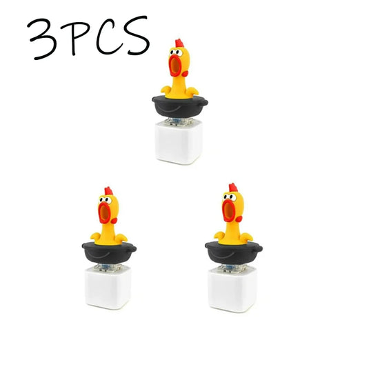 1/2/3/4PCS Funny Screaming Chicken Keychain Sound Light Press Button Stress Relief Fidget Toy Cute Bag Pendant Novelty Gift