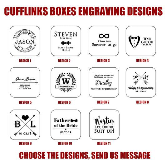 Personalized Wooden Cufflinks for Groomsmen | Custom Engraved Wedding Gift for Best Man, Dad & Groom