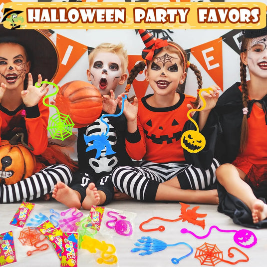 10Pcs Spider Web Elastic Sticky Stretchable Climbing Hand Novelty Toys for Kids Halloween Birthday Party Decorations Gifts