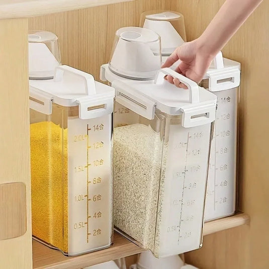 2.5L Airtight Food Storage Container, Moisture-Proof Grain, Rice, Flour & Nut Storage Box