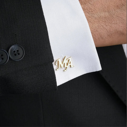 Personalized Initial Wooden Cufflinks | Custom Wedding Gift for Groomsmen, Dad, Husband & Him