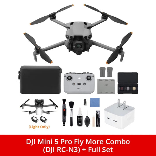DJI Mini 5 Pro Fly More Combo DJI RC-N3 FPV Drone 4k Professional with Optional Accessories Omnidirectional Obstacle Sensing ActiveTrack 360° 225° Gimbal 20km Transmission