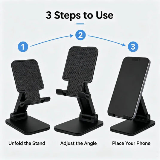 Universal Phone Holder Stand Desktop Bedside Bracket Support Stand Foldable For IPhone IPad Samsung Xiaomi Non-Slip Adjustable