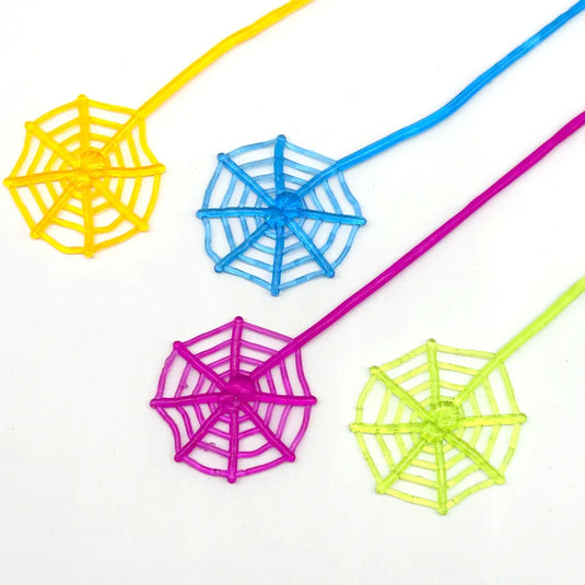 10Pcs Spider Web Elastic Sticky Stretchable Climbing Hand Novelty Toys for Kids Halloween Birthday Party Decorations Gifts