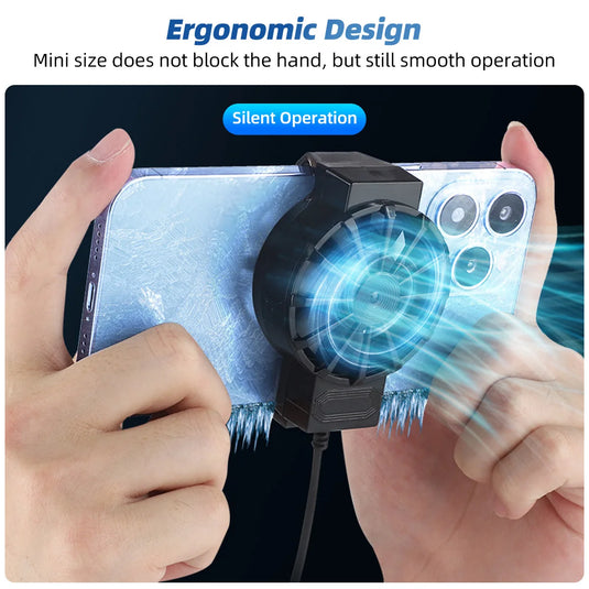  Portable USB Phone Cooling Fan Mini Mobile Radiator Heatsink Gamer Cooler for Live Streaming Cellphone Game Accessories