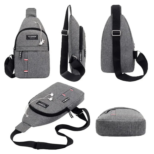 Classic Fashion Canvas Waterproof Sling Chest Crossbody Bag Sport Travel Outdoor Bag Practical Casual Daily Carry Capacity Bags