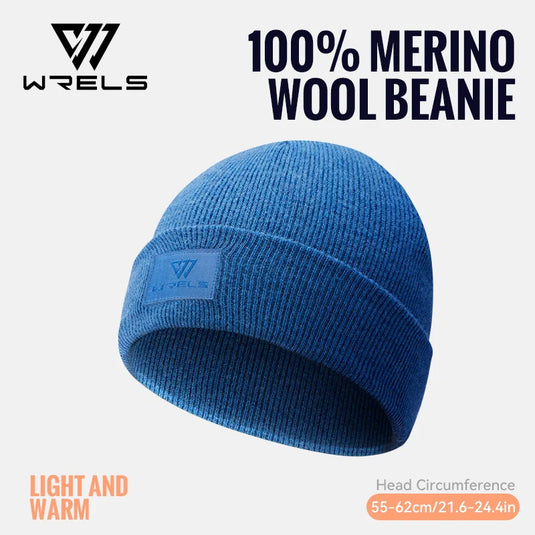 WRELS 100% Merino Wool Beanie Warm Winter Hat  Unisex Beanie Casual Beanie Breathable Wool Watch Cap Lightweight Thermal Hat