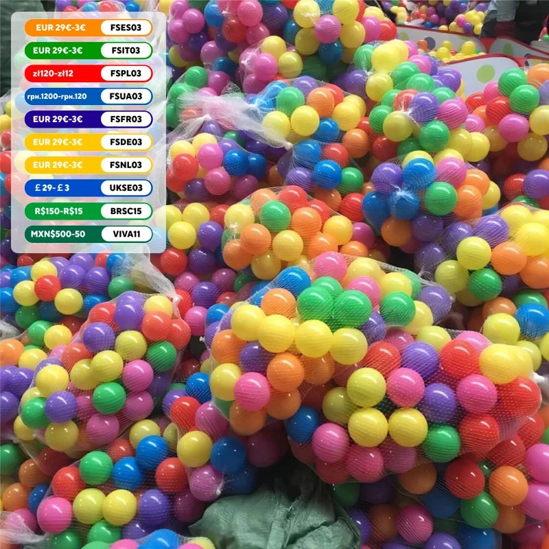 100PCS Outdoor Sport Ball Colorful Soft Water Swim Pool Ocean Wave Ball Baby Eco-Friendly Stress Air Ball Tent Toys