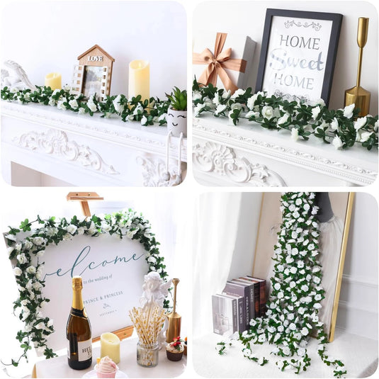250cm Artificial Rose Garland – Colorful Fake Flower Vine for Wedding, Home & Christmas Decor