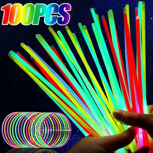 50/100Pcs Multicolor Glow Sticks & Bracelets | Party Supplies