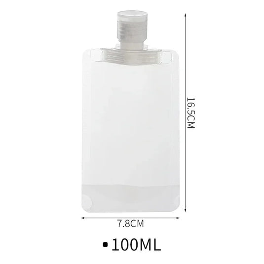 5Pcs Travel Bottles Empty Squeeze Bag Refillable Lotion Dispenser Bag Shampoo Toiletries Liquid Cosmetic Container Storage Pouch