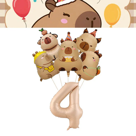Capybara Decoration Birthday Party Pavors for Girls Capybara Tableware Set Cup Plate Balloons Gift Bags Happy Banner Supplies