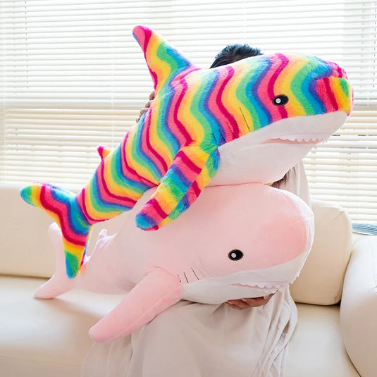 140CM Big Soft Simulation Cute Shark Plush Toys Kawaii Stuffed Kids Children Boys Girls Lovely Animal Pillow for Birthday Gifts